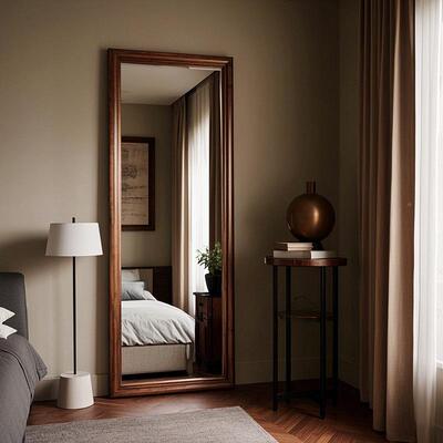 美式复古全身穿衣镜子FIX网红ins高颜壁挂值式镜落古地镜对自拍中