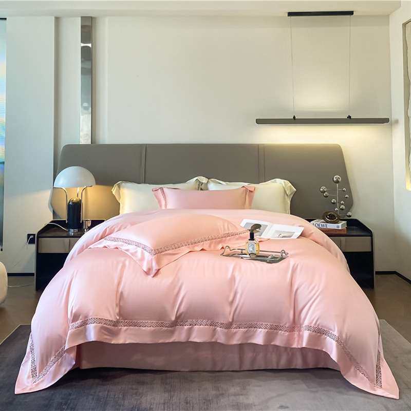 100s兰精天丝镂空四件套夏季莱赛尔纤维高端公主床上用品套件