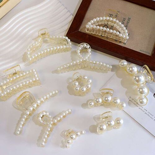 Small Pearl Hairpin Back Head Shower Grab Clip Large Elegant