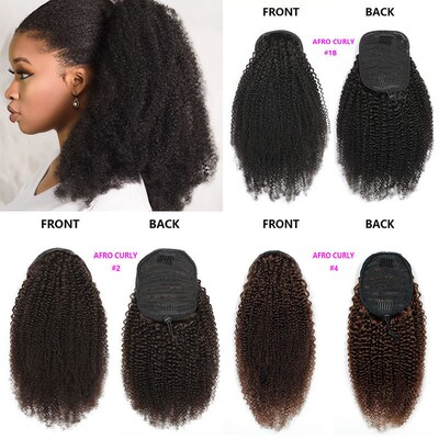 Afro Curly Drawstring Tail Hair 3c 4a 2# 4#