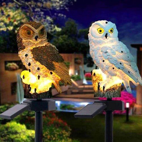 Solar Owl LED Light for Outdoor Garden, Waterproof LED Lamp,