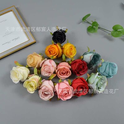 Oil painting rose head simulation bud core rose flower rose
