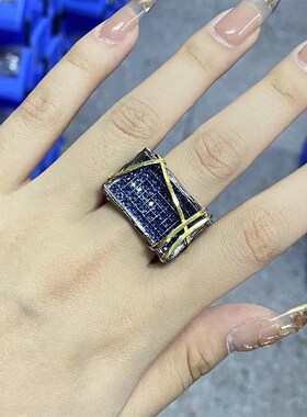New Exquisite Blue Zircon for Men and Women Ring Irregular B