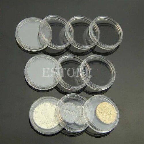 M5TF Hot 10pcs 28mm Clear Round Cases Coin Storage Capsules