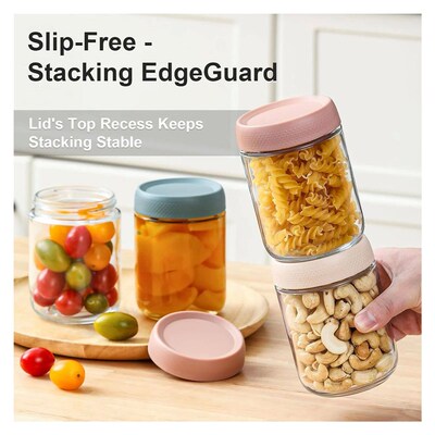 Overnight Oats Containers with Lids, Glass Jars with Airtigh