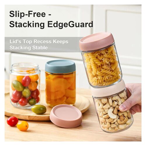 Overnight Oats Containers with Lids, Glass Jars with Airtigh
