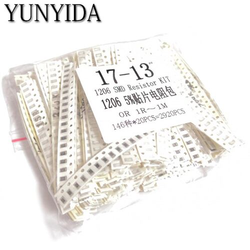 1206 SMD Resistor KIT  DIY kit ,0R,1R~1M  146ValuesX20pcs=2