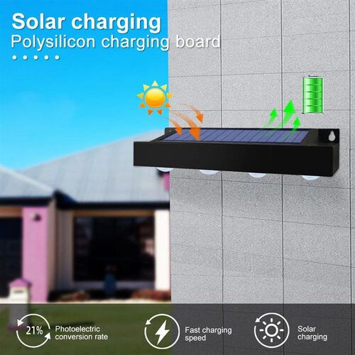 Solar Wall Light Outdoor 4/6/8LED Waterproof Solar Fence Sig