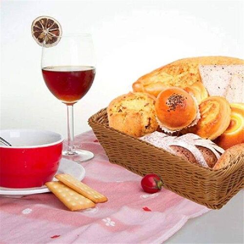 2X Plastic Rattan Basket, Bread Basket Bread Shop