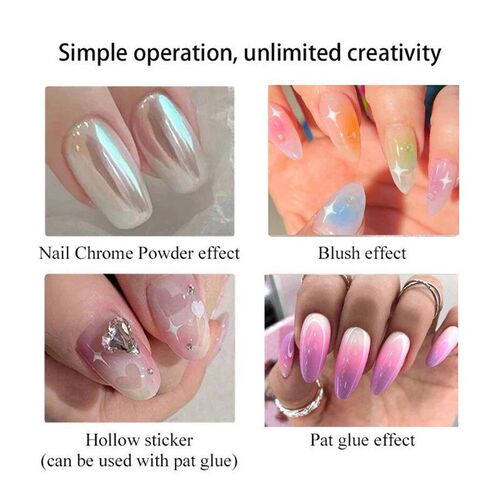 Nail Art Silicone Brush Reusable Mirror Powder Pigment Apply