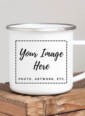 Custom Inage Enamel Coffee Mugs Family Photos Design Mug Cre