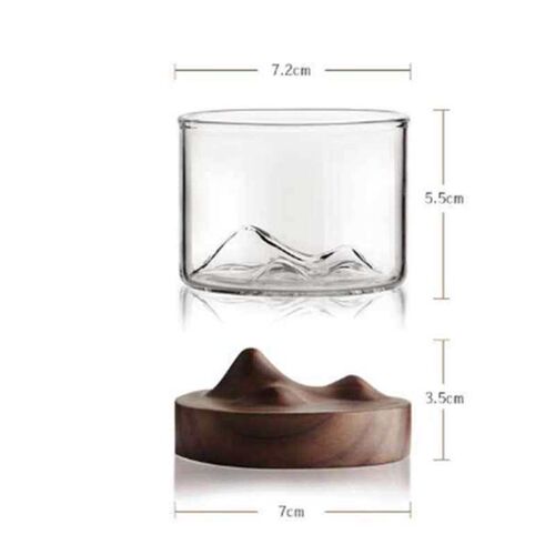 Irish Whiskey Wine Cup Small Mountain with Wooden Base