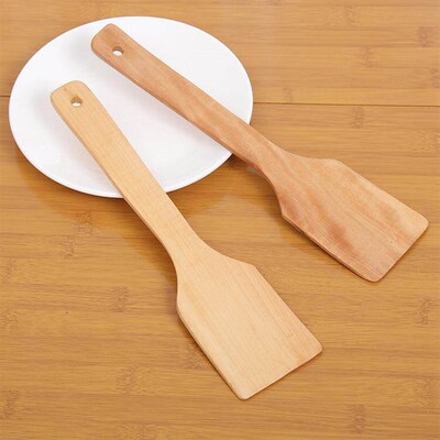 B068 Non-stick Rice Paddle, Wooden Serving Utensil, Natural