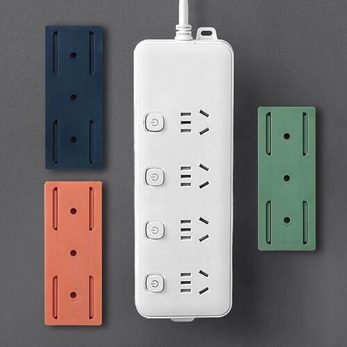 Wall-mounted socket organizer and storage shelf, no-drilling