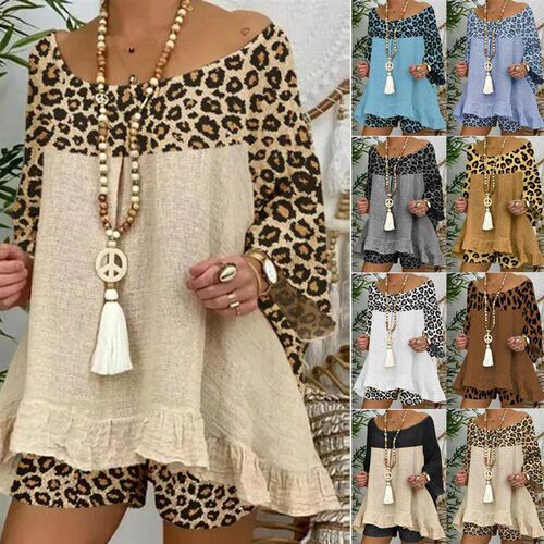 Ruffle Hem 2Pcs/Set Fashion Loose Casual Top Short Suit Soft
