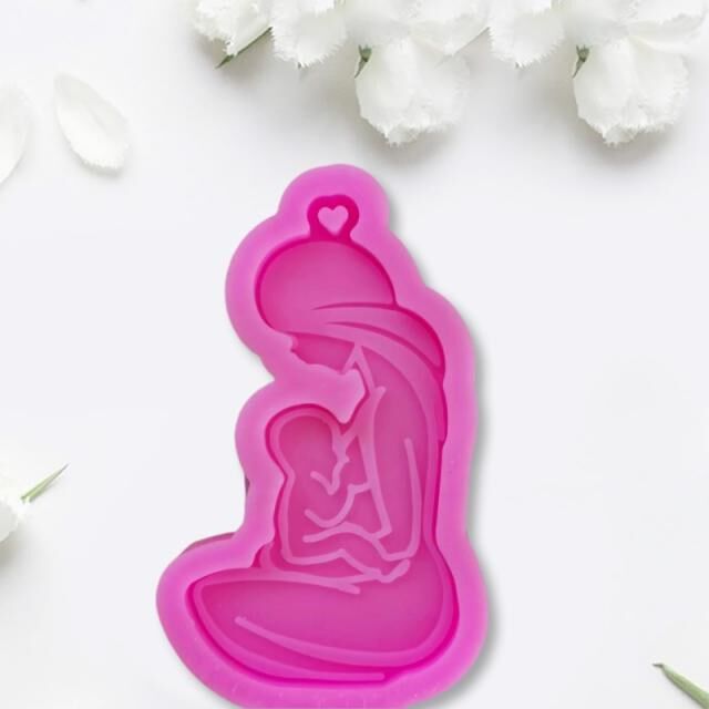 DIY Crafts Epoxy Resin Mold Glossy Breastfeeding Mother Keyc - 实物图