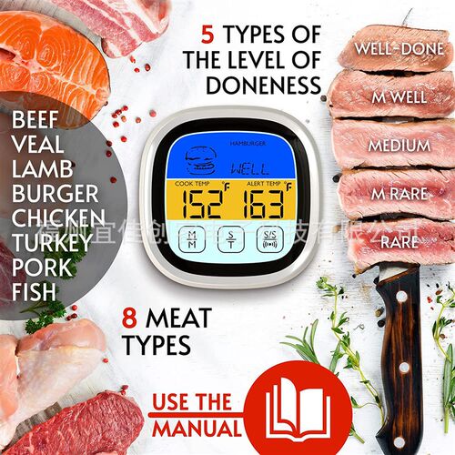 Smart Food Thermometer with Touch and Color Screen Model