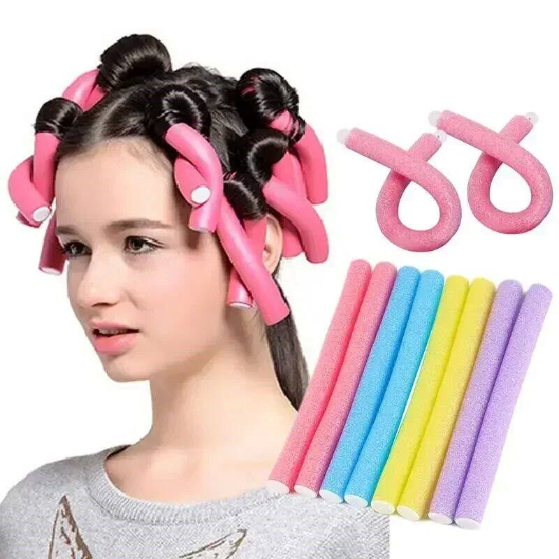 10pcs Heatless Hair Curler No Heat Hair Rollers Soft Curls C - 实物图