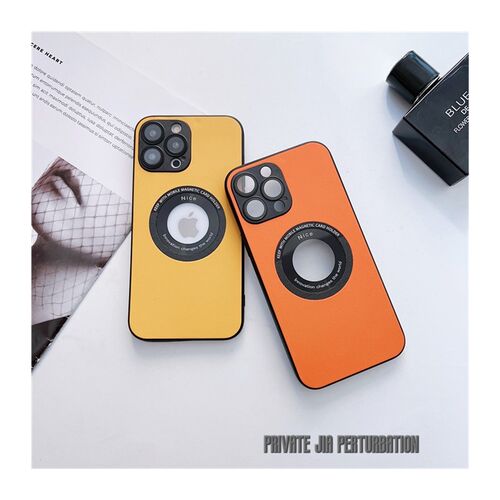 Magnetic Leather Case Cover Lens for Iphone 14 13 12 pro max