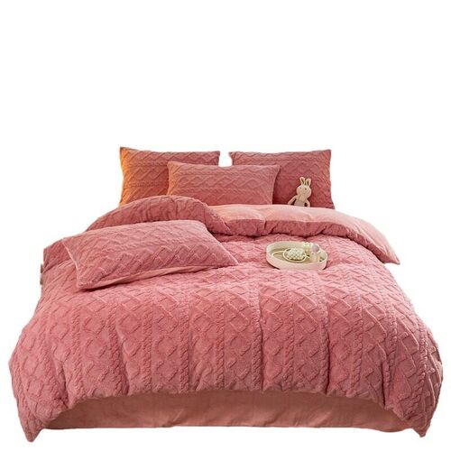 Thickened Warm Tower Velvet Four-piece Lace Three-piece Soli