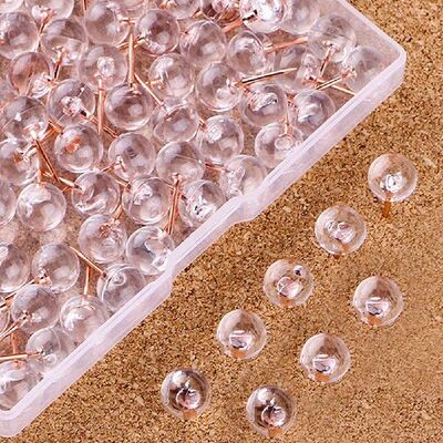 新品100Pcs/Box Acrylic Metal Thumbtack Push Pins Head For Co
