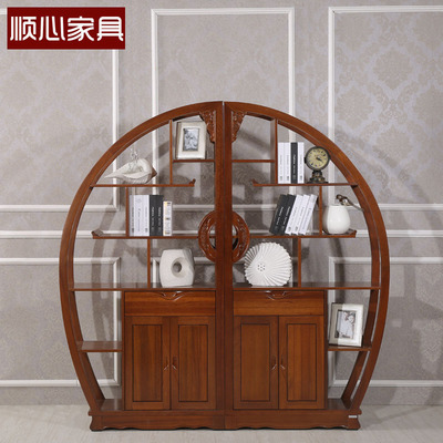 顺心家具 海棠木入户玄关柜客厅面隔断柜进门玄关柜间厅柜