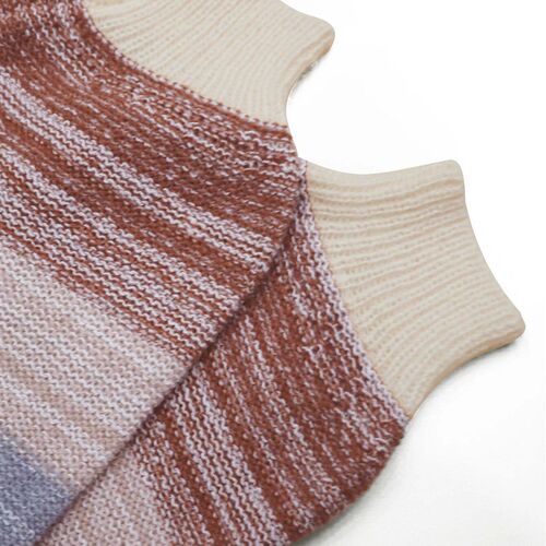 2023 New Plus Size Casual Sweater, Womens  Colorblock Long