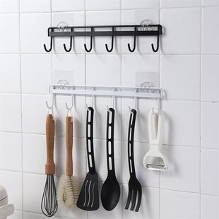 kitchen six hanging steel glue wall trace non hook hooks