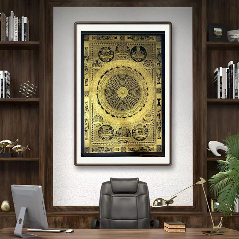 1米吉祥八宝六字真言龙坛城唐卡竖版挂画客厅玄关装饰画纯手工,家居饰品,现代装饰画,淘宝优惠券,粉丝福利购,淘宝优惠卷