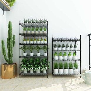 层小花架阳台多肉室内室外落地多层不锈钢移动立体种菜花盆专用