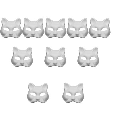 10Pcs DIY Paintable Mask Lightweight Durable Cosplay Prop Ma