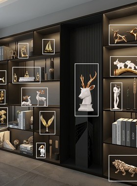 招财办公室摆件软装领导高档书柜酒柜客厅书房装饰品家居桌面摆设