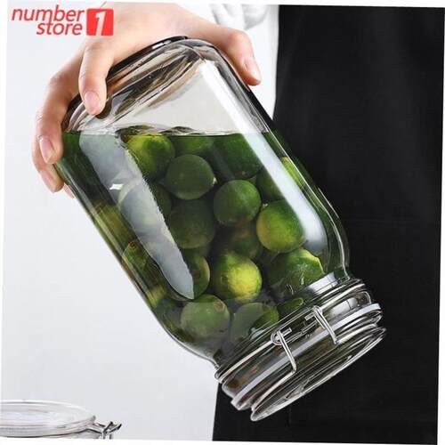 sealed glass jar transparent square food storage large safe