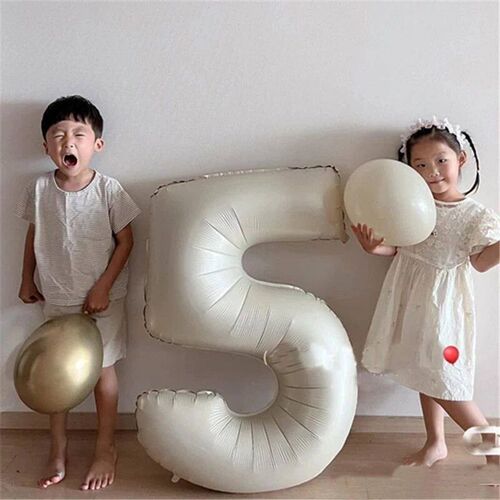 32/40Inch Cream Color Number Balloons 1-9 Large Digital Foil