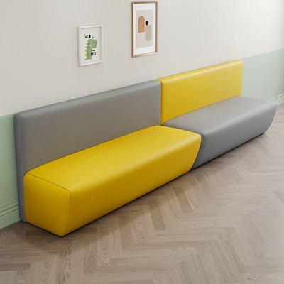 早教中心幼儿园培训机构休息区沙发凳长凳办公前台接待区走廊长椅