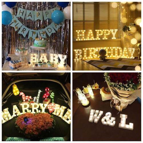 Alphabet 26 &number Letters Lights LED Light Up Warm Marquee