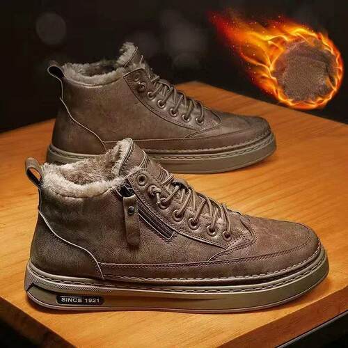 Mens Winter Warm Cotton Shoes 2024 New Classic Fashion Retr