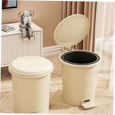 Rubbish Can Kitchen Toilet Trash with Press Lid Garbage Bin
