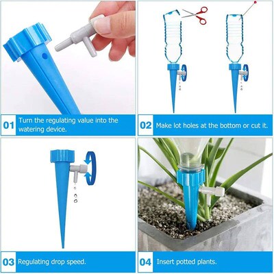 1-12pcs Self-Watering Spikes Kits Automatic Waterers Drip Ir