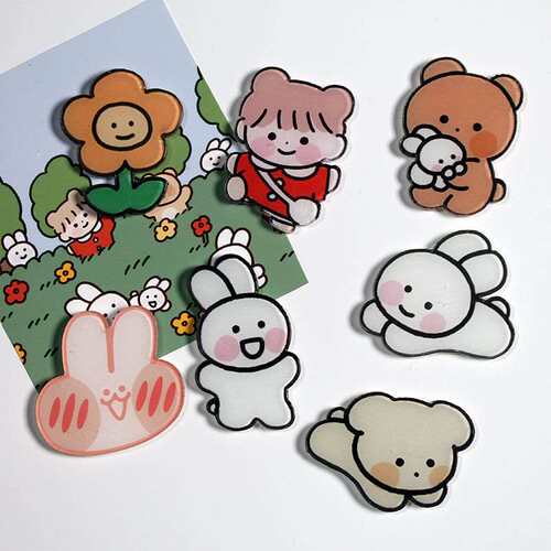 Meng Meng Rabbit Cute Cartoon Acrylic Badge Personalized Bag