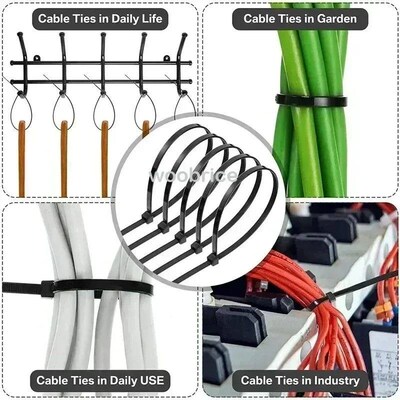 10-1000 pcs plastic clamping collar rilsan Cable ties clamp