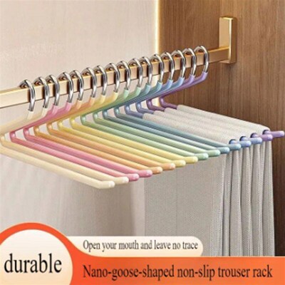 5PCS Goose Type Dip Plastic pants hanger Wardrobe Dormitory