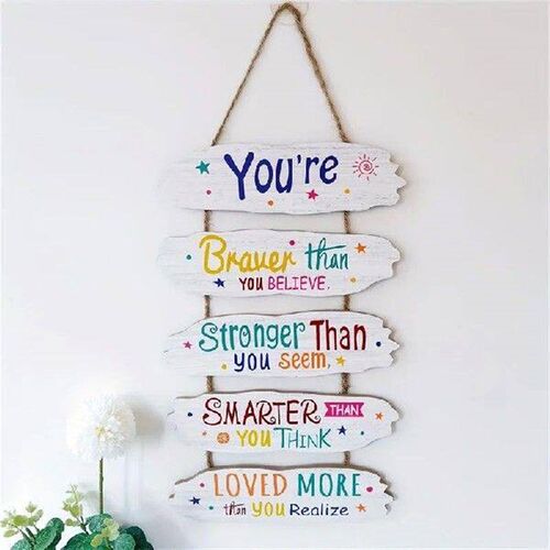 1PC Inspirational Hanging Plaque Sign With English Quotes