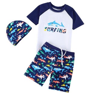 新款 baby boy kids swimming bathing wear suit goggles set