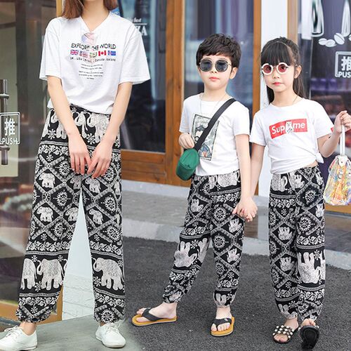 Summer Thin Loose Antimosquito Pants for Kids Women Men Harl