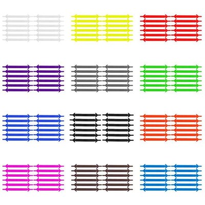 12 Pcs Silicone Shoelaces Elastic Shoe Laces No Tie Leisure