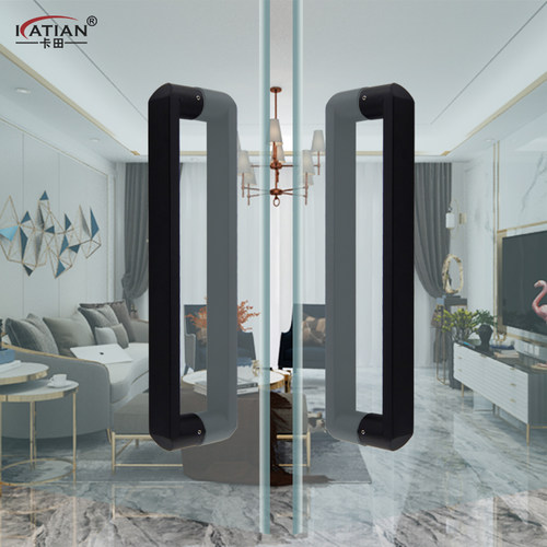 黑色玻璃门大拉手淋浴房拉手浴室门拉手玻璃门木门把手不锈钢拉手