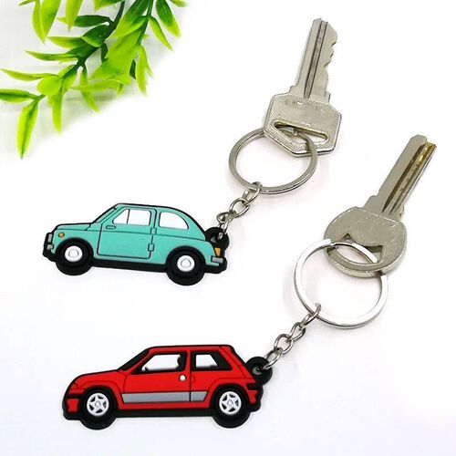 1PCS PVC Key Ring 6 Colors of Car Shape Keychain charms Colo