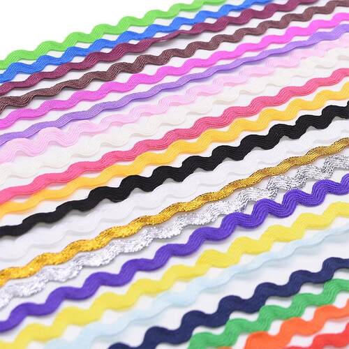 Multicolor S Shaped Wavy Polys Ribbon Ric Rac Zig Zag Lace T