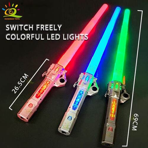 Retractable Lightsaber Finger Rotating Laser Sword Flash Lum